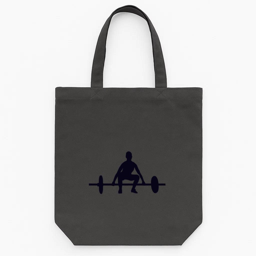 Barbell Lift Preparation Crossfit Silhouette Tote Canvas Bag