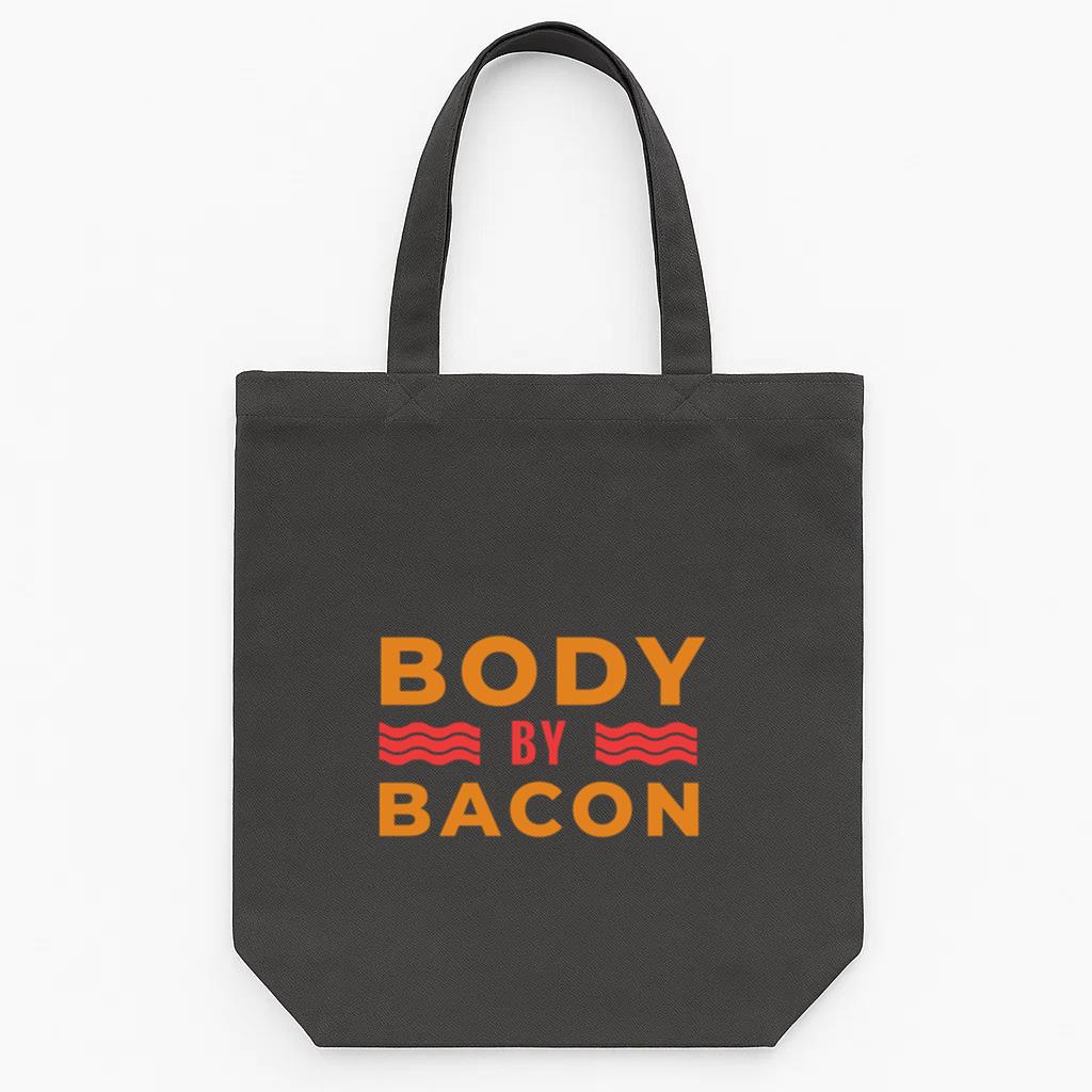 Body By Bacon Workout Phrase Tote Canvas Bag
