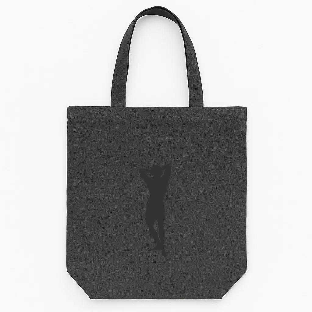 Bodybuilder Abdominal Pose Silhouette Tote Canvas Bag