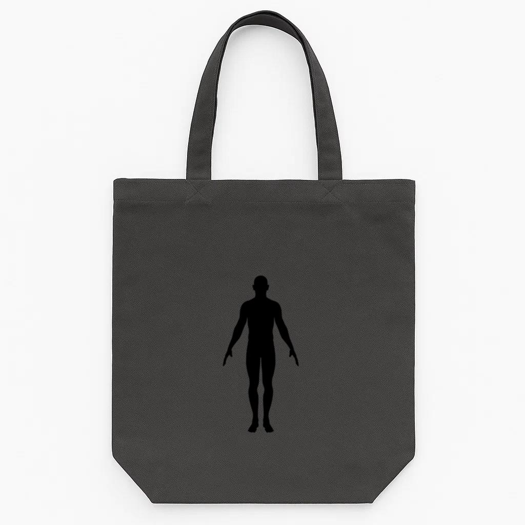 Bodybuilder Fit Man Silhouette Tote Canvas Bag