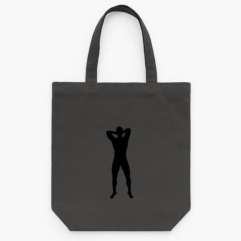 Bodybuilder Gym Man Silhouette Tote Canvas Bag
