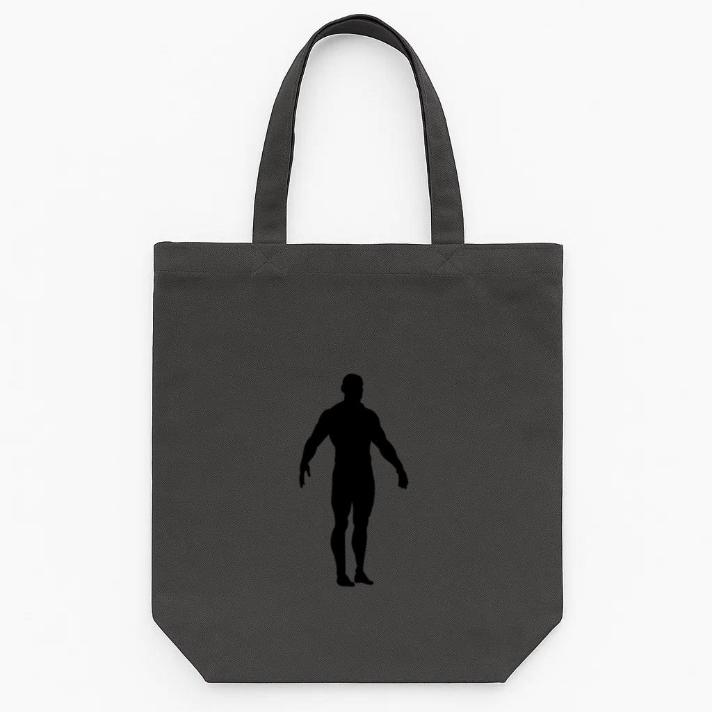 Bodybuilder Muscle Gym Man Silhouette Tote Canvas Bag