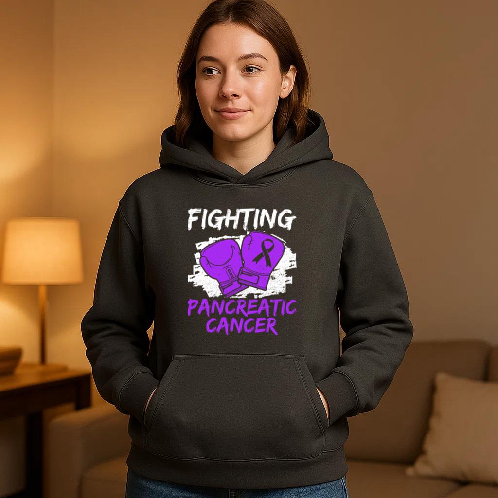 Boxing Gloves Pancreatic Cancer Hoodie - Image 4