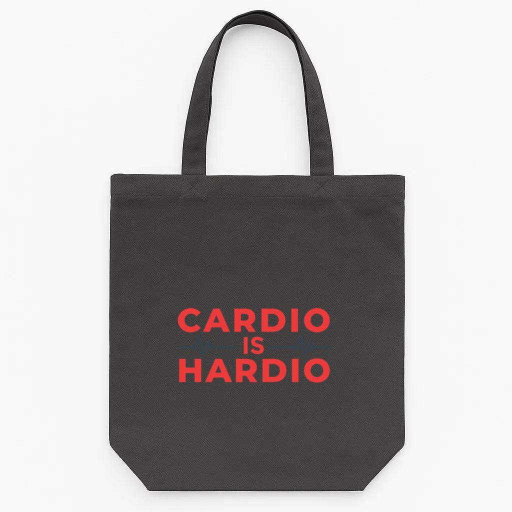 Cardio Is Hardio Workout Phrase Tote Canvas Bag