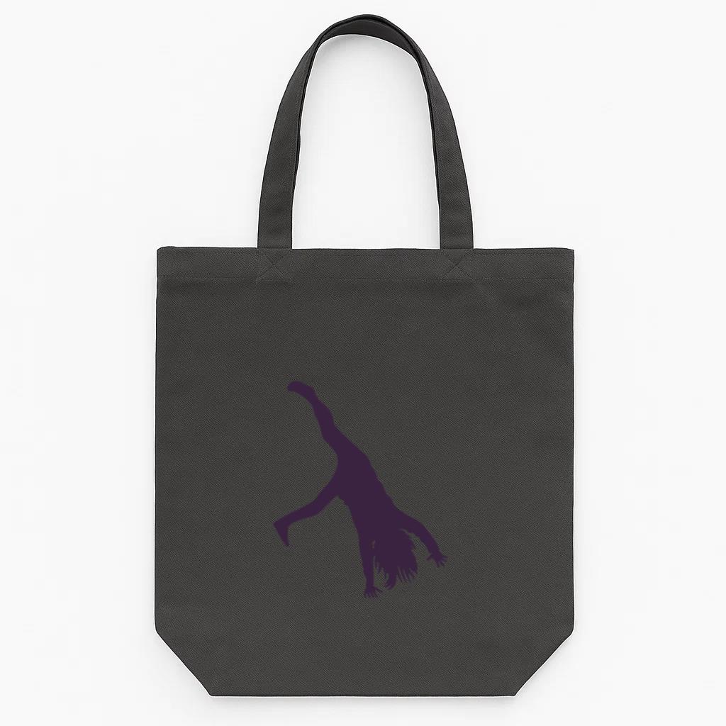 Cartwheel Jumping Silhouette Tote Canvas Bag