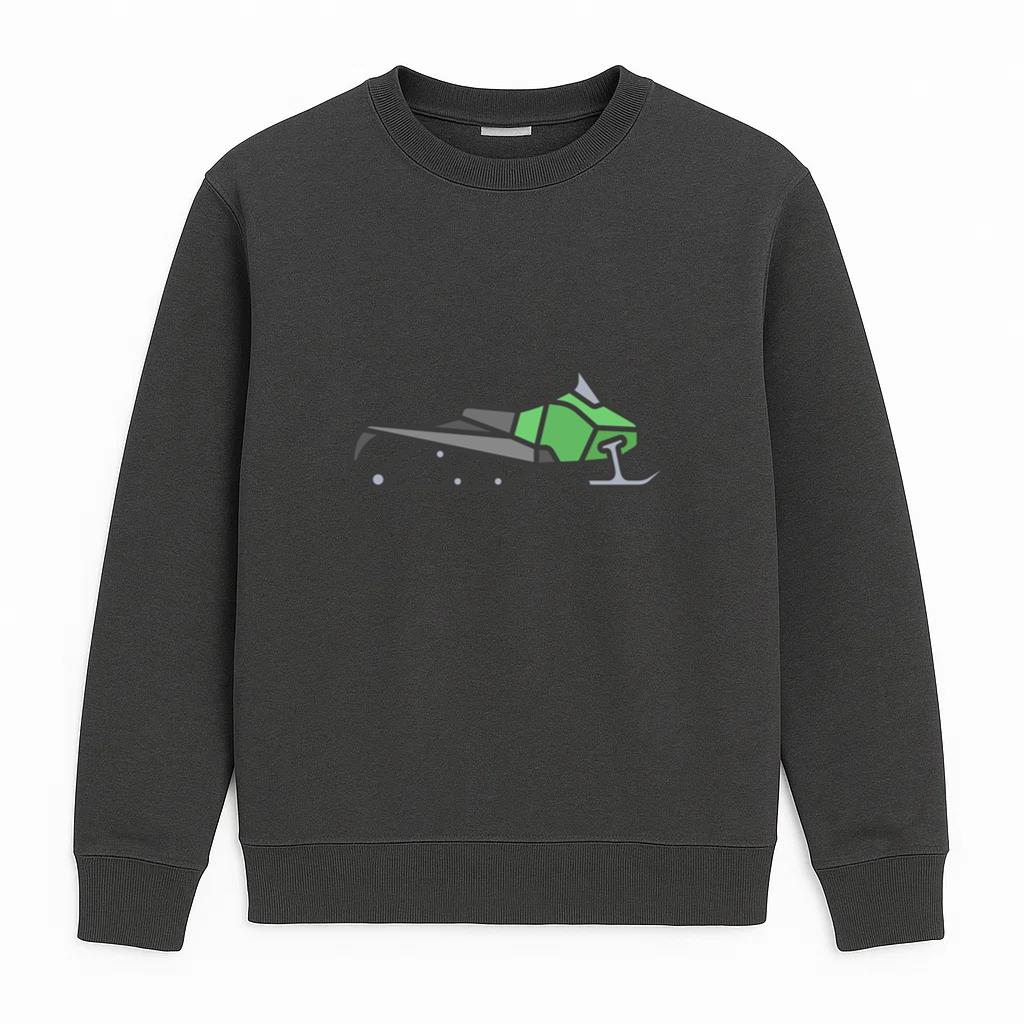 Green Flat Stroke Snowmobile Sweatshirt