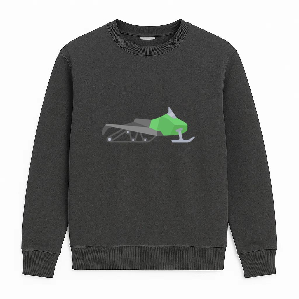 Green Semi Flat Snowmobile Sweatshirt