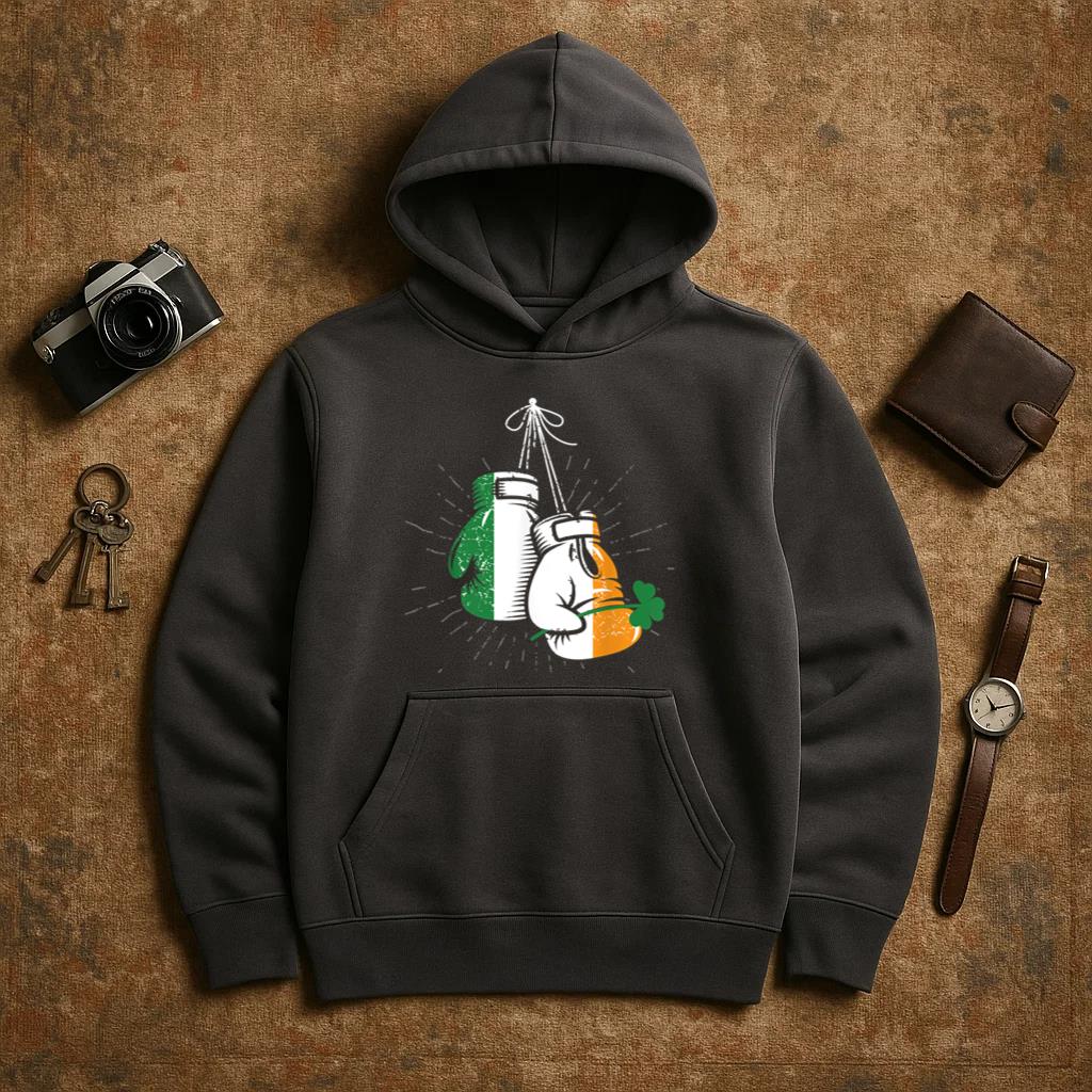 Ireland Flag Shamrock Irish Boxing Hoodie