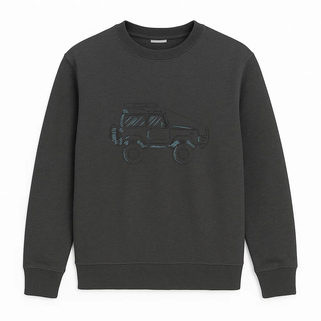 Jeep Car Body Vehicle Wheel Line Sweatshirt
