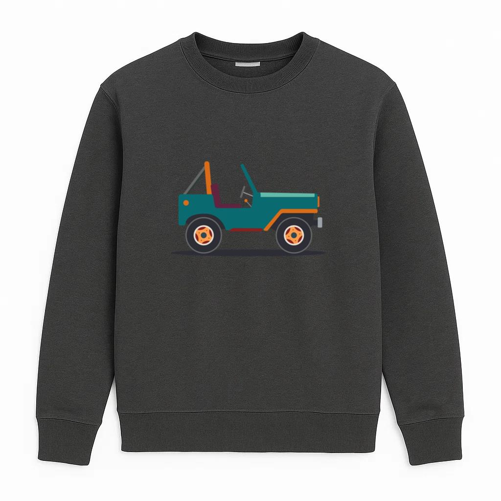 Jeep Vehicle Body Wheel Car Flat Sweatshirt
