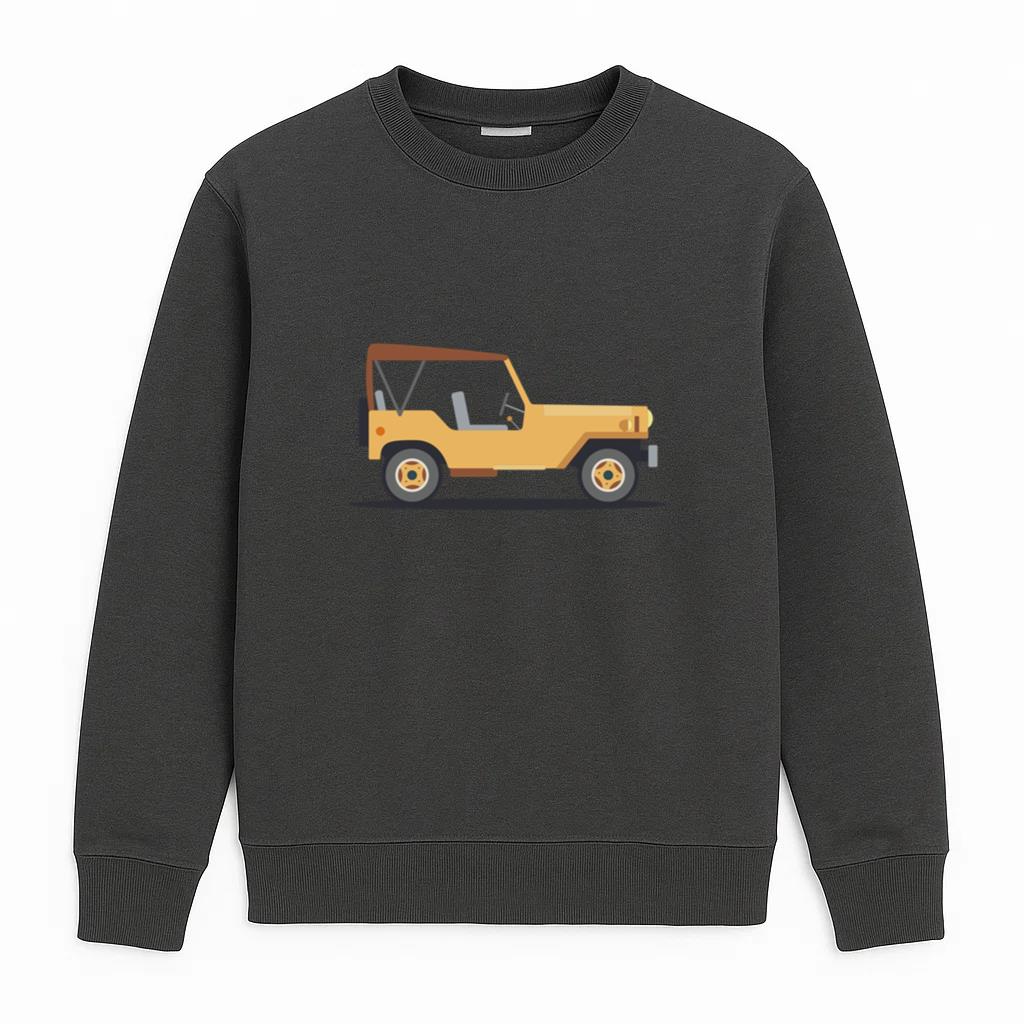 Jeep Vehicle Car Body Wheel Flat Sweatshirt