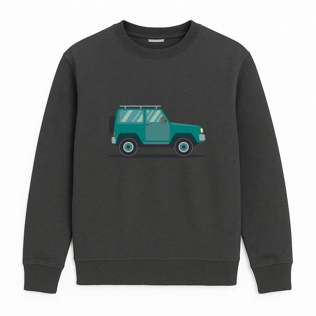 Jeep Vehicle Wheel Car Body Flat Sweatshirt