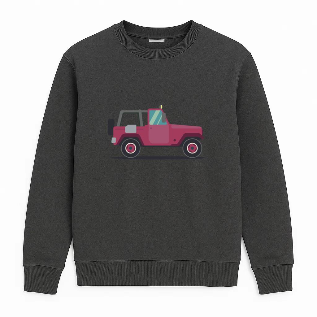 Jeep Wheel Vehicle Car Body Flat Sweatshirt