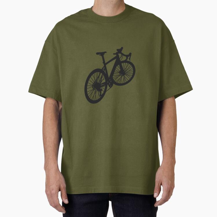 Side Racing Bicycle Silhouette Oversized T-Shirt
