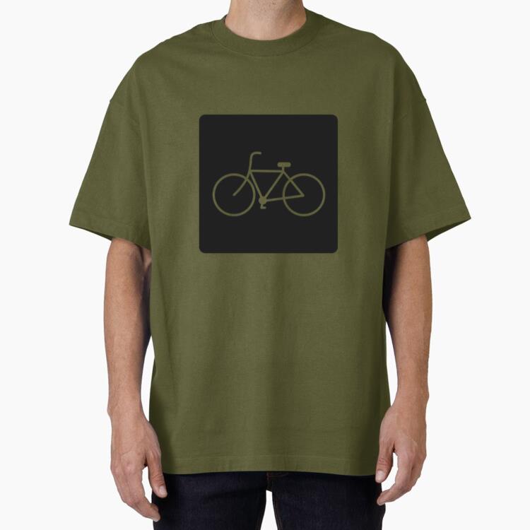 Simple Bicycle Square Icon Oversized T-Shirt