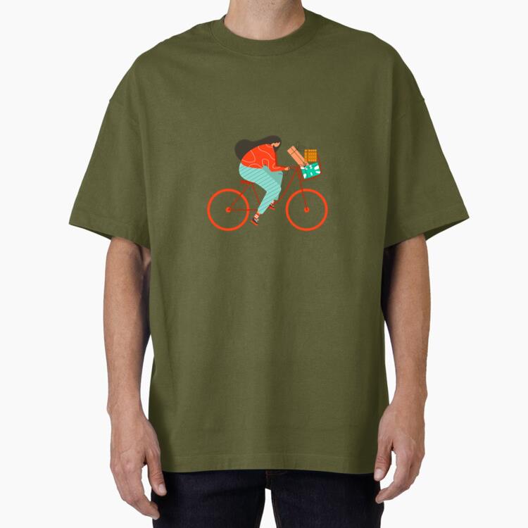 Woman Box Gift Bicycle Flat Oversized T-Shirt